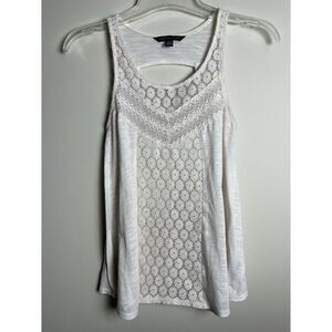 American Eagle XS Lace Tank Top Hollow-Out Back